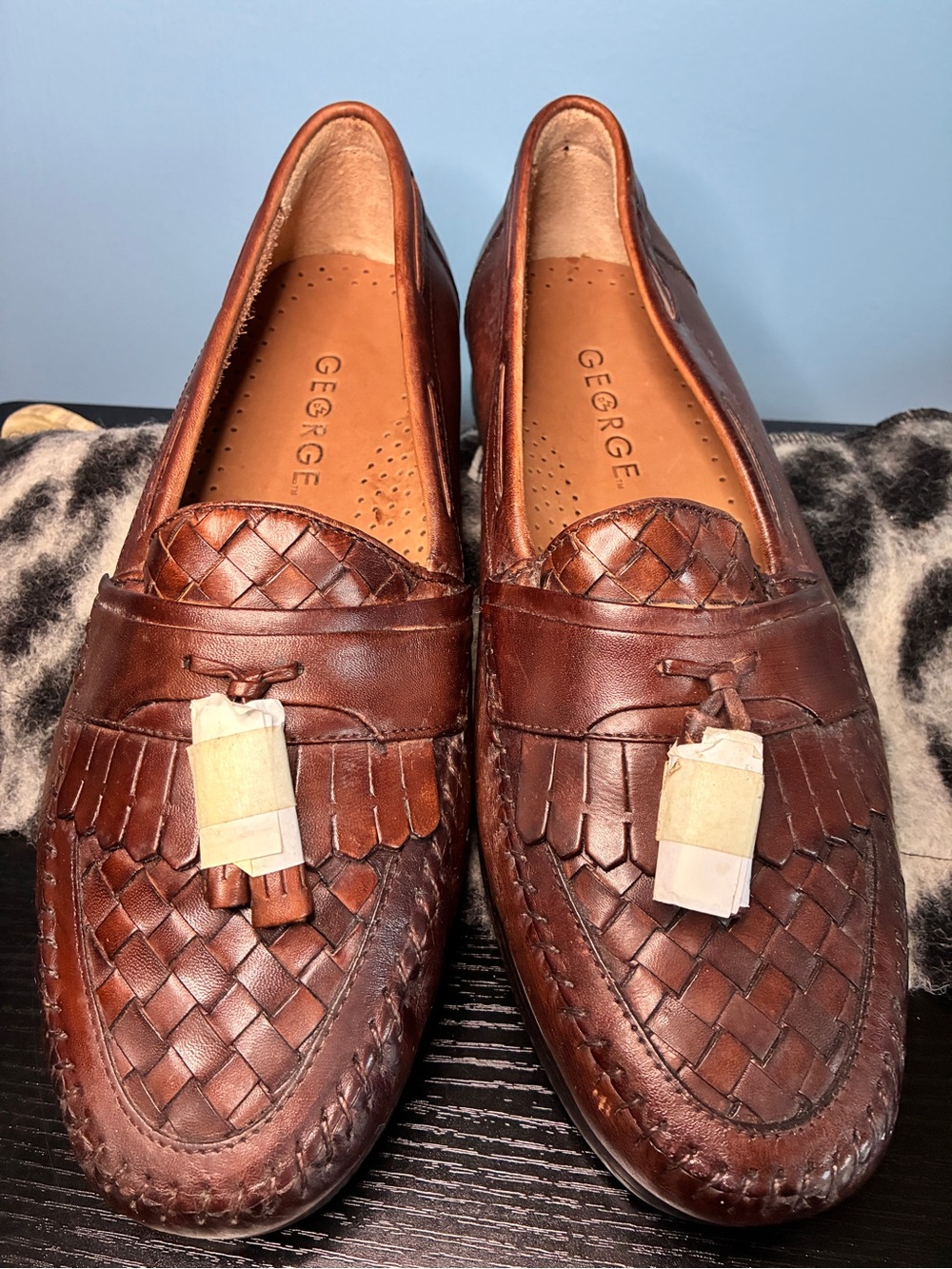 George Brown Leather Woven Tassel Slip-On Loafers (Brazil)